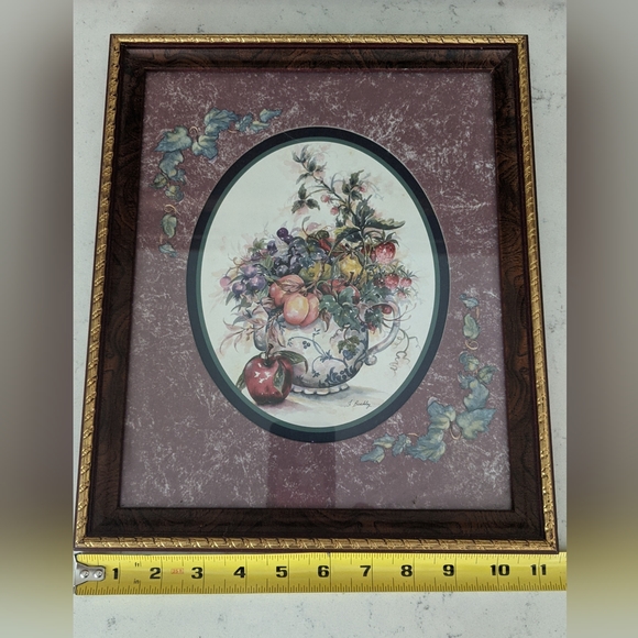 Set of 3 vintage HOMCO pictures. Fruit, floral, heart. - Picture 6 of 10